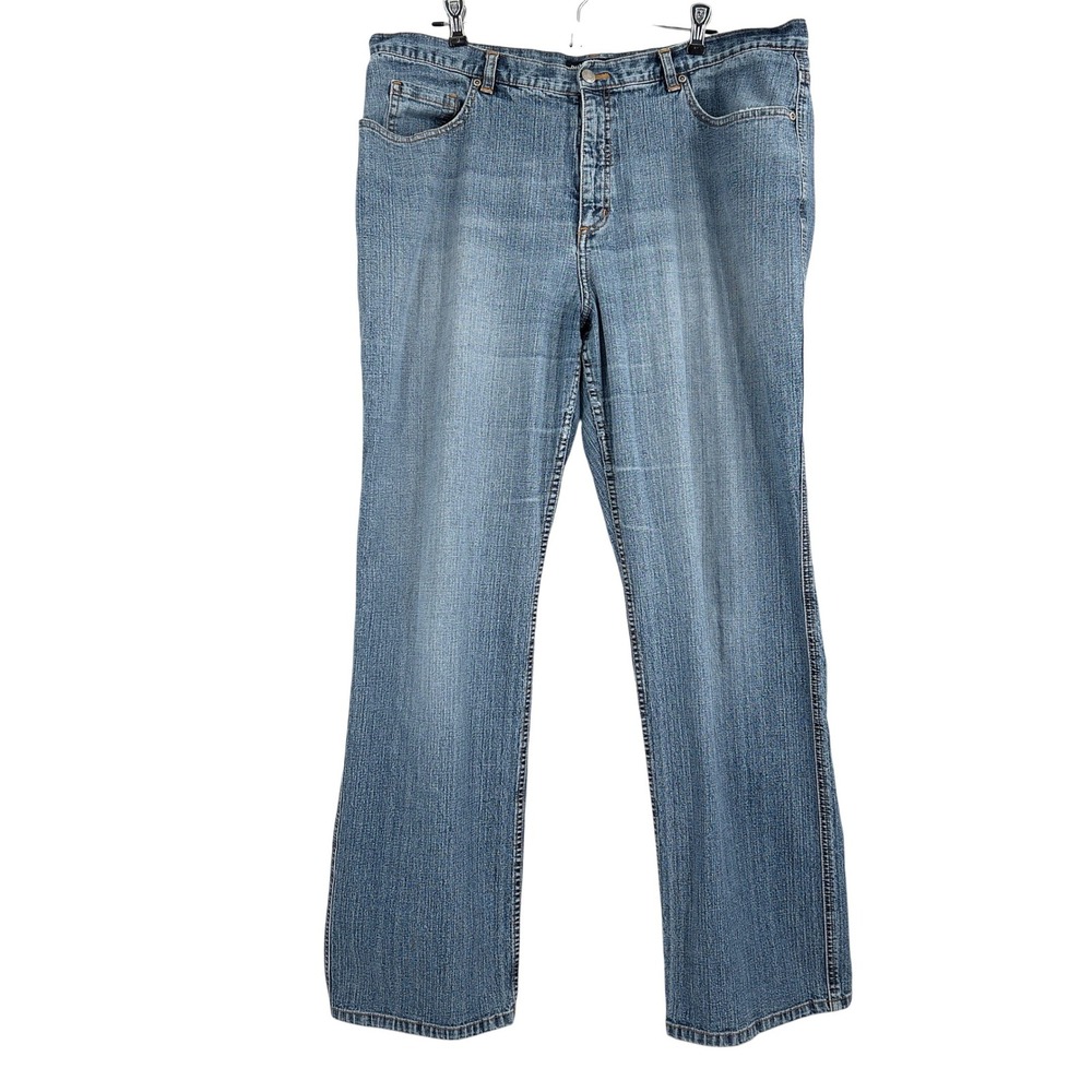Chicos Denim Straight‎ Leg Jeans Distressed Stretch Tall Size 3.5 Tall (18/20)